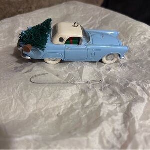Vintage Blue Holiday hallmark 1956 Ford‎ TBird keepsake ornament.